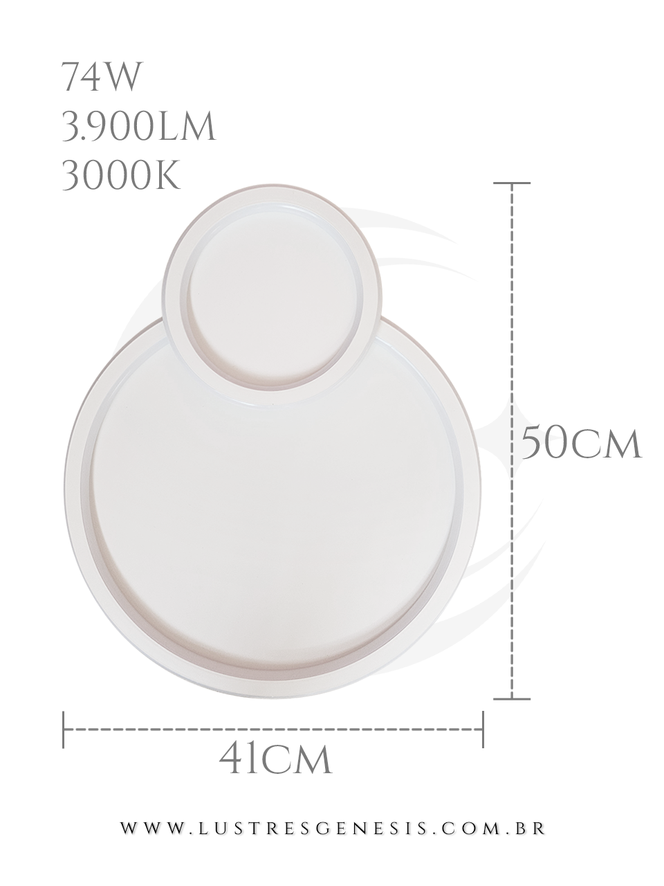 Medidas Plafon de LED Moderno Hadar Branco